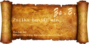 Zsilka Benjámin névjegykártya